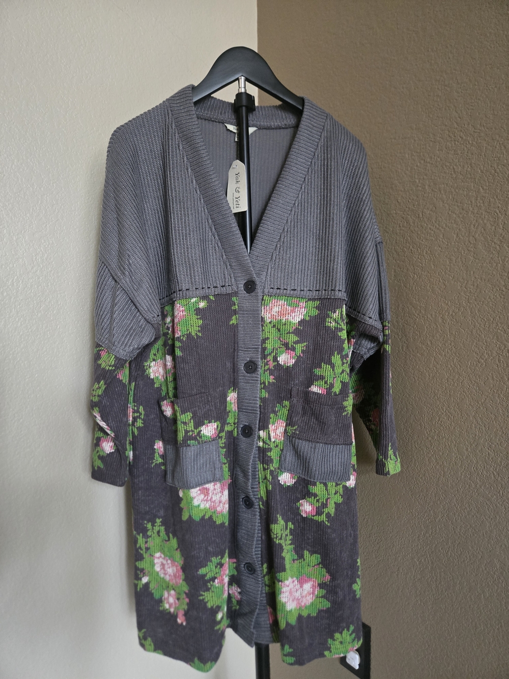 Yak N Yeti Floral Button-Front Cardigan
